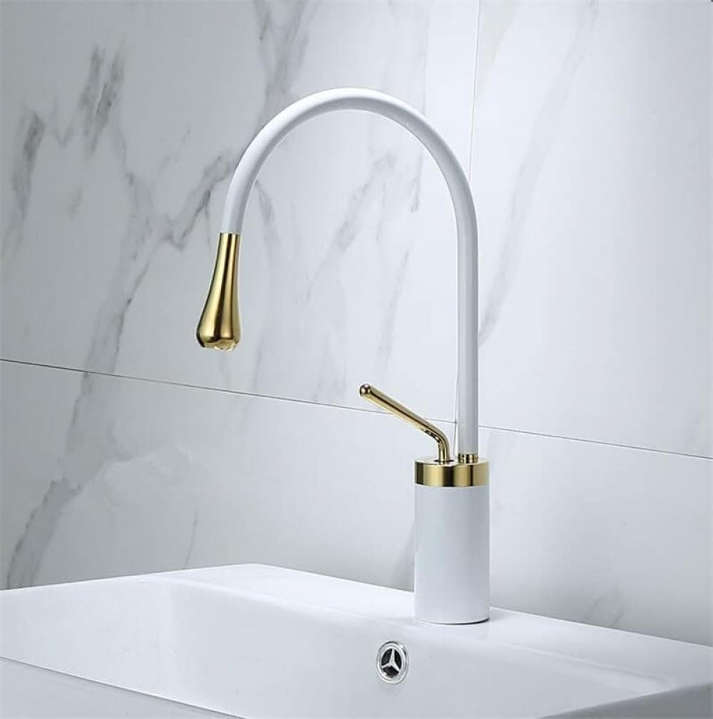Robinet de cuisine pivotant pour évier profond style moderne noir