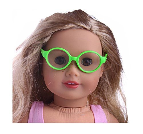 Doll Lunettes de Soleil, YUYOUG Stylish Plastic Frame Sunglasses for 18 inch Our Generation American Girl Doll (G)