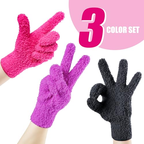 3 pairs reusable microfiber hair dye gloves for hair coloring amp cleaning - protects hands prevents damage to fragile hair ensures efficient dye application machine washable eco-friendly use