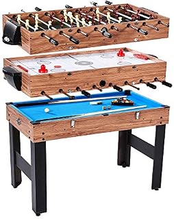 Lancaster 3 in 1 Pool Billiard, Slide Hockey, Foosball Combo Arcade Game Table