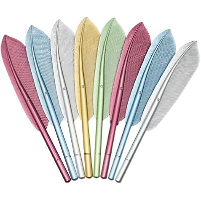 15 PCS Novelty Feather Pens Funny Fancy Artificial Feather Gel Pens Black Ink Stylish Women Quill Writing Pens For Home School Office Bithday Christmas Party Gift Wedding Bridal