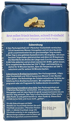 Bauckhof Dinkelbrot Vollkorn Demeter Brotbackmischung, 6er Pack