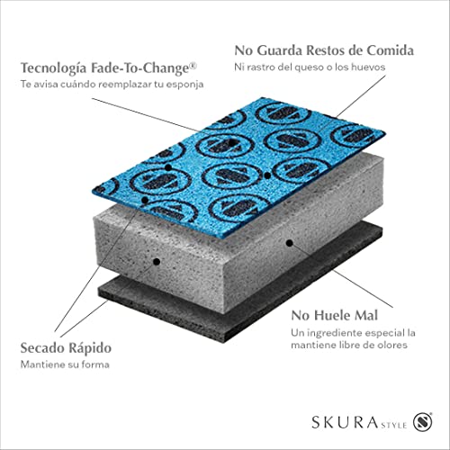 Miniatura 3 de Skura Style S Juego De Esponjas - Esponjas De Limpieza Modernas Y Sin Olor Con Estropajo No Abrasivo Para Platos Y Más Naranja, Azul, Verde, Gris 4 Esponjas