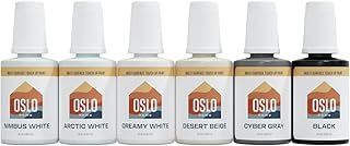 Multi-Pack Porcelain Touch Up Paint– 6 Most Popular Colors - Whites + Other, Made in USA, w/Brush in Bottle, Self-Priming, for Appliances + Bathroom Fixtures, Sinks, Tile, Metal & More