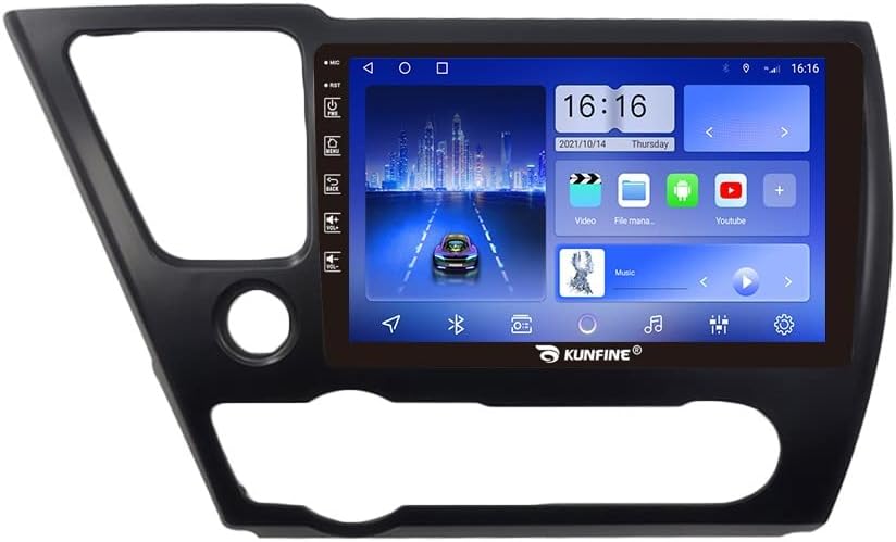 for Honda Civic 2012-2015 LHD CarPlay Android Auto Navigation Stereo GPS Radio Reverse Camera Display 9" IPS Touchscreen Headunit Tablet Pad Media Player, if Applicable Octa Core 6G+128G(B)
