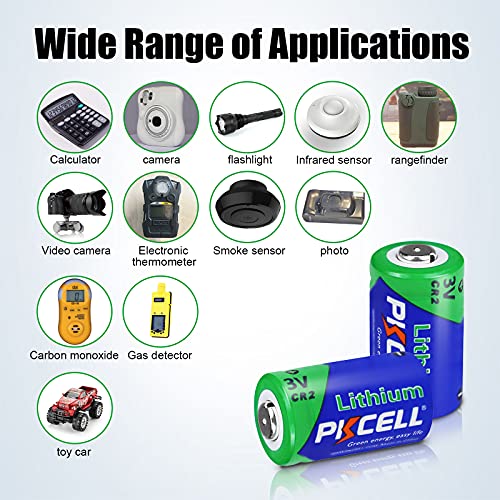 Pkcell Cr2 3V Battery Cr2 Lithium Battery Cr15H270 3V 850Mah Lithium Photo Battery For Motion Sensors (2Pc) #TOP3