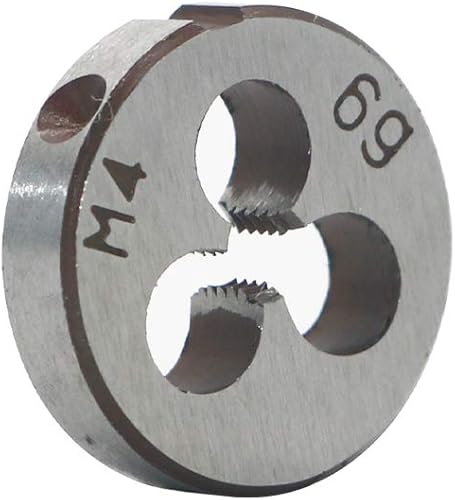 Miniatura 7 de HSS 0.236 in X 1 Mano derecha métrica ronda muere, rosca de máquina muere paso M6 X 0.039 in para el mecanizado de moldes, acero de aleación, puede