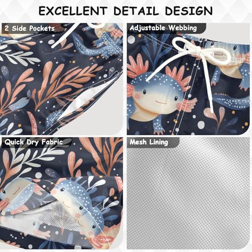 Pigsaly Boys' Swim Board Shorts Leaves Cute Pink Fish Boy's Swim Trunks Kids Swimwear 3T3