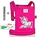 HappyVk- Puppentrage- Kinder Spielzeug süße Einhorn Stickerei-Puppentragetasche-Puppentrage Baby Puppe Vorne und Hinten Puppenzubehör-Rosa-Plus EIN reversibles Paillettenarmband