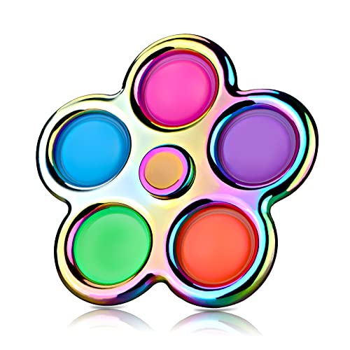 Aemotoy Simple Fidget Spinner Toy Dimple Push Bubble Sensory Toys Stress Relief for Adults Children High Speed Bearing Metal Material Hand Spinner Finger Toy for ADD ADHD or Autism