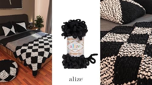 Alize Wolle 5 x 100 Gramm Puffy Strickwolle, 500 Gramm