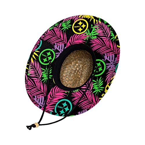 Image of FOCO Men's NCAA College Team Logo Floral Straw Sun Hat