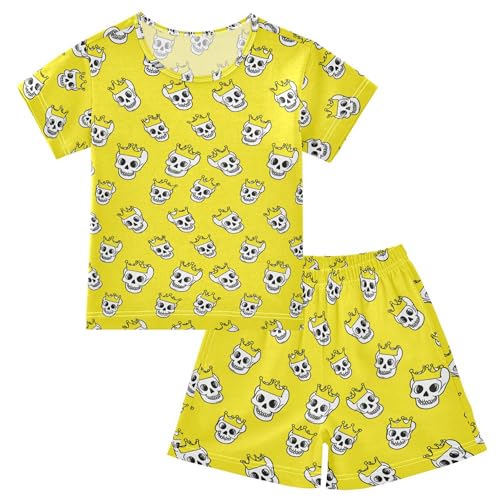 Skull Pajama Set Pajamas Sleepwear Nightwear Loungewear Clothes Set B04043463