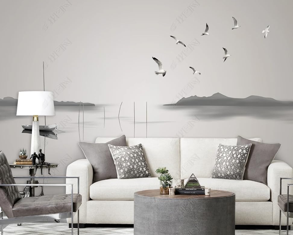 Papier peint intissé mouettes pour une décoration murale de restaurant et salon