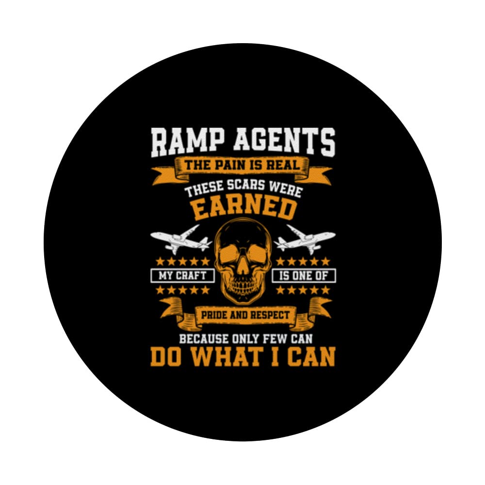 Great Ramp Agents Outfit Aircraft Service Baggage Handling PopSockets Swappable PopGrip, Black - Image 3