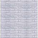 JOLIHOME Selbstklebende Tapete Vintage Backstein Tapete Weiß 44x1000cm Ziegelstein Tapete Steinoptik Dekorative für MöBel KüChe Schlafzimmer Wohnzimmer