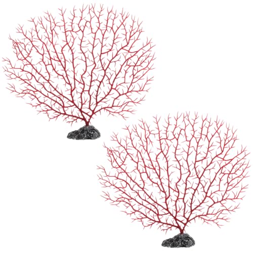 Happyyami Lot De 2 Branches De Corail Artificielles pour Aquarium Plantes Plastiques Ornementales De Taille Moyenne Décoration Naturelle Et Refuge pour...