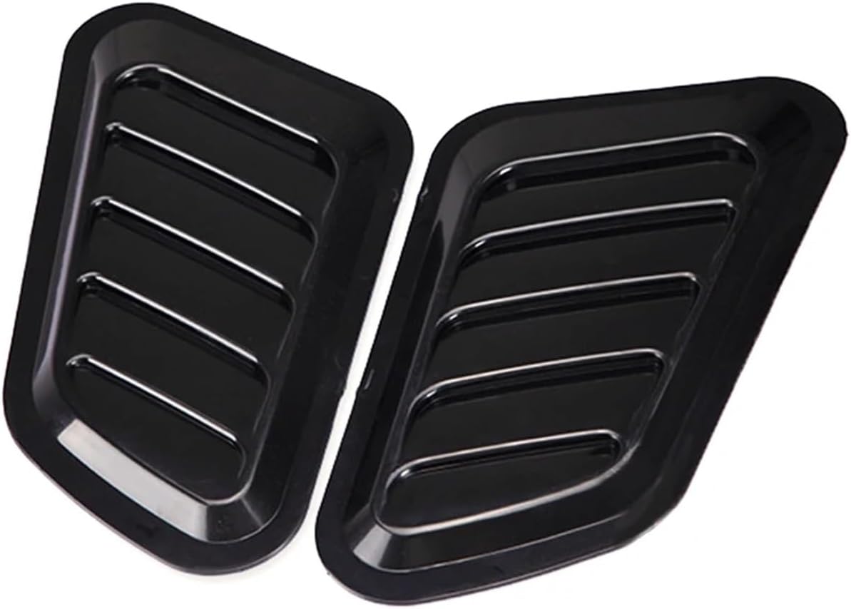 2Pcs ABS Car Air Flow Intake Hood Scoop Vent Bonnet Cover Universal DIY Decorate Car Accessories Compatible With(Black)