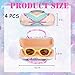 Frcctre 4 Pack Hard Shell Eyeglasses Cases, Portable Small Sunglasses Pouch with Handle, Sparkle Glitter Protective Glasses Case Eyeglasses Purse Makeup Storage Bag Pouch