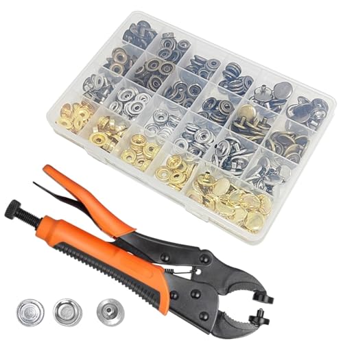 Navasure 15mm Metal Snap Button Kit, 100 Sets