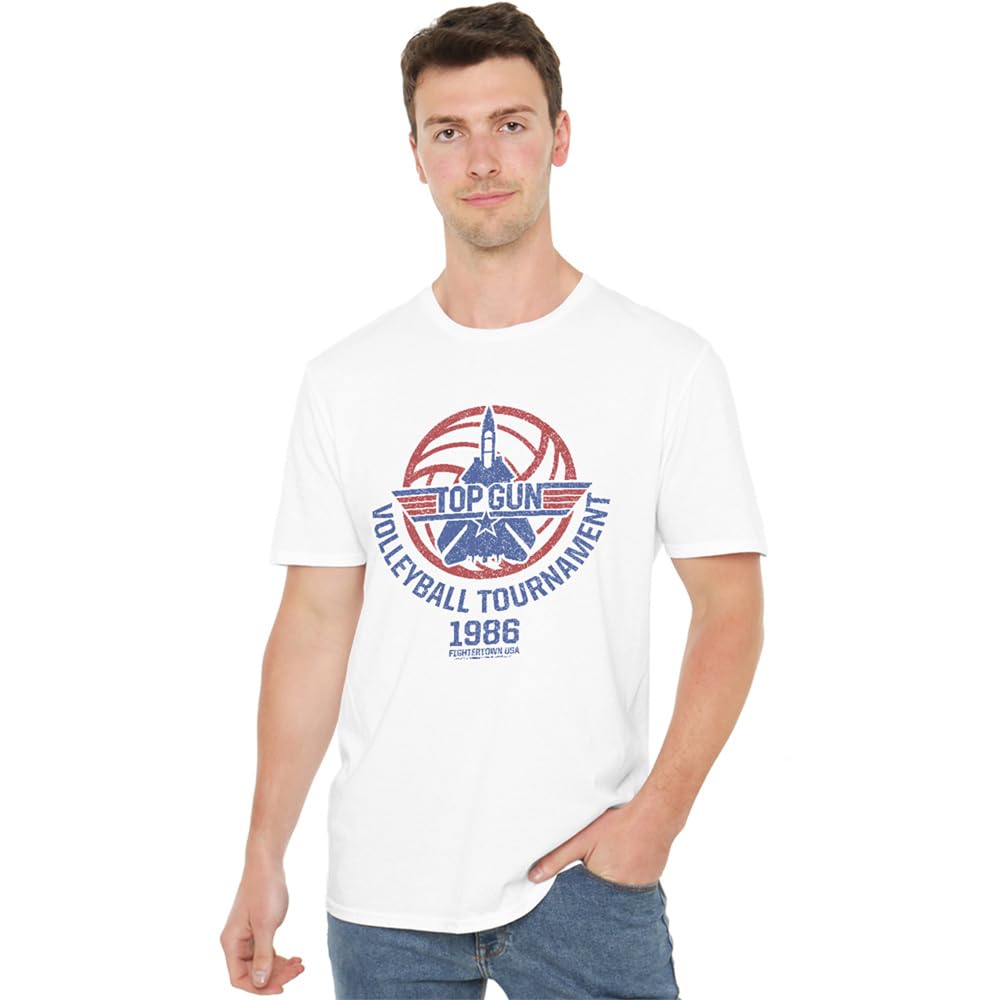 Top Gun Men's White Volleyball Tournat T Shirt in Size M, Sports Direct