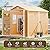 SELLERWE 8x6 FT Outdoor Storage Shed, Waterproof Resin Shed with Floor & Lockable Door & Window & Vents, Plastic Tool Shed for Backyard, Patio, Poolside, All Weather Use, Lawn, Brown