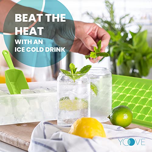 Ice Cube Tray With Lid & Bin | Bpa Free Ice Tray For Freezer With Cover, Container & Tong | No Spill Stackable Ice Cube Trays With Easy Release | Large Ice Mold Maker | Perfect For Cocktails & Whisky #TOP6