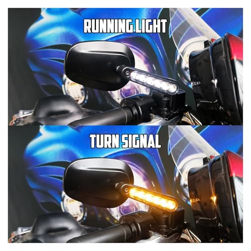 Espejos de 8mm cromados con LED y acabado premium para Softail 6