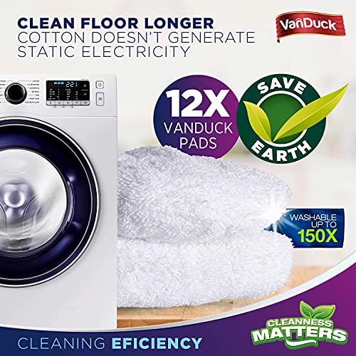 Vanduck 100% Cotton Terry Mop Pad 15X8 Inch (12-Pack) #TOP4