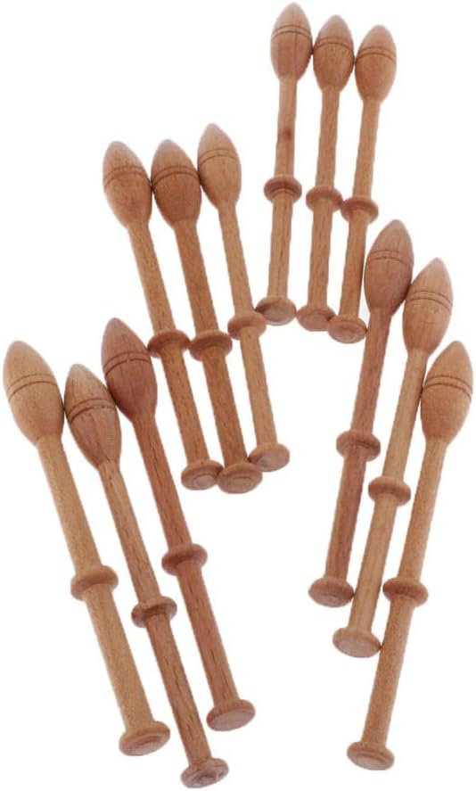 12Set Wooden Shuttle Knitting Weaving Tool Loom Accessory for DIY Sewing Craft - Handcrafts Supplies with Free Shed Stick - Perfect Weaving Shuttle Sticks Kit for Inkle Loom and, 10.6CM