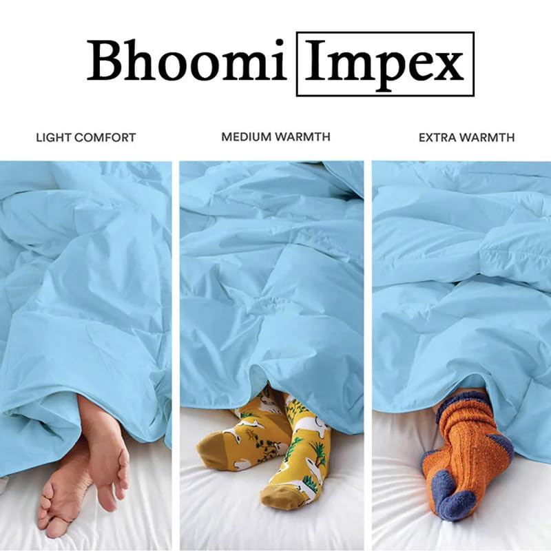Image of Down Blanket, Extra Lightweight Summer Comforter for King Bed | 100 GSM Ac Comforter Super Soft Fluffy ComforterKing Bed Comforter | Dohar | Duvets |Soft Microfiber Fabric (100 GSM, Light Blue)
