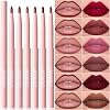 Set de 6 delineadores de labios retráctiles, tonos ricos, a prueba de agua y de larga duración 2