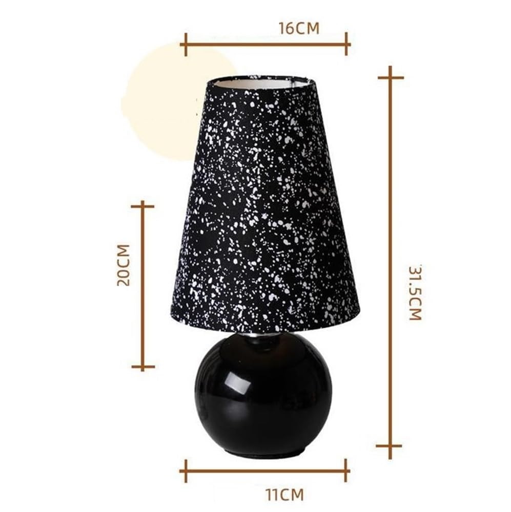 Lampka biurkowa Lampa stołowa retro do sypialni, ceramiczna, nocna, z tkaniny, lampka Lampka nocna