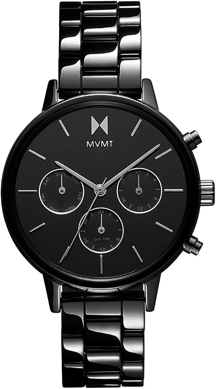 MVMT Nova - Reloj de pulsera de doble zona horaria para mujer - Vestido minimalista - Reloj resistente al agua de 3 ATM/30 metros - Correas intercambiables - 38 mm