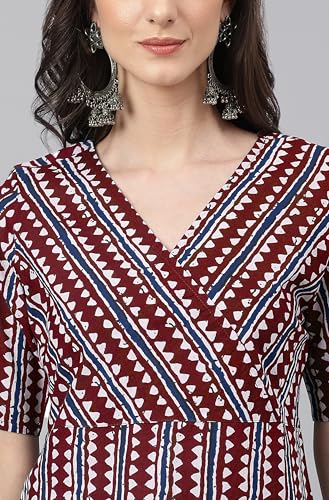 Image of Janasya Women's Cotton Regular Fit Casual Kurta