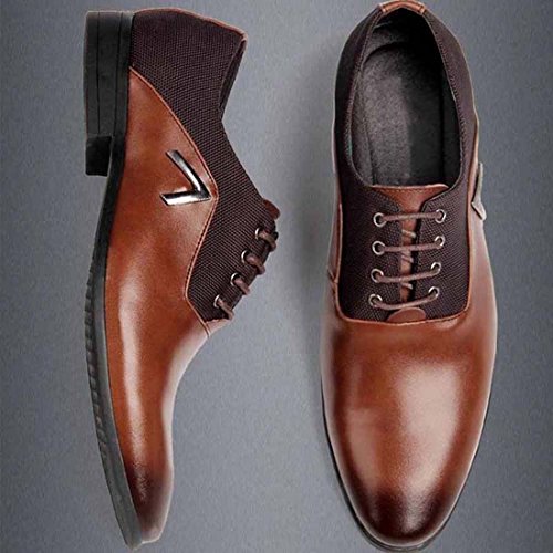 Chaussures habillées Wenjhen homme laçage classique UK7 la distinction du jaune - 4