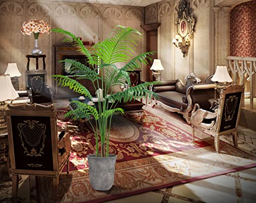 Aphighjoy 2Packs 5Ft Artificial Areca Palm - Fake Plants Palm Tree Faux Tropical Palm Potted Dypsis Lutescens For Home Decor Office Housewarming Gift (5Ft -2Packs) #TOP6
