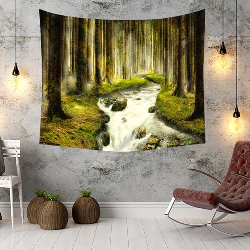 Tenture paysage forêt 150cm pour masquer un mur abîmé - 3