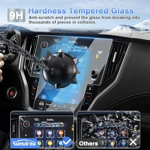 Sunsdrew 2PCS Screen Protector for 2020-2024 2025 Subaru Outback Legacy Accessories 11.6-inch GPS Touch Screen Radio Display Protector 9H Tempered Glass Protective Film Anti-Glare Smooth as Silk