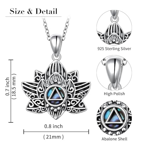 Collier AA en argent 925 pendentif de sobriété fleur de lotus - 4