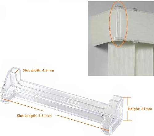Miniatura 2 de Cutelec Cenefa vertical para persianas, paquete de 4 unidades, plástico transparente de 3.5 pulgadas para cubiertas antipolvo afiladas, piezas de