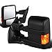 For Ford F-Series Super Duty Pair of Black Powered + Heated Glass + Signal + Manual Extenable Side Towing Mirrors