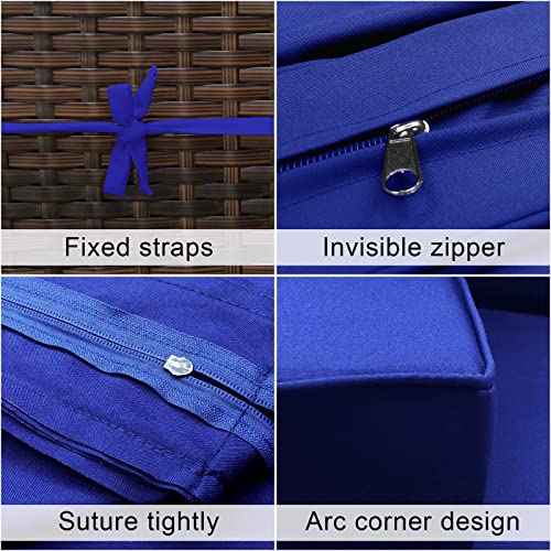 Qaworci Outdoor Cushion Slipcovers, Waterproof Patio Cushion Covers Replacement, Washable Patio Cushion Covers, Cushion Covers For Patio Furniture With Zipper (Navy Blue) #TOP2