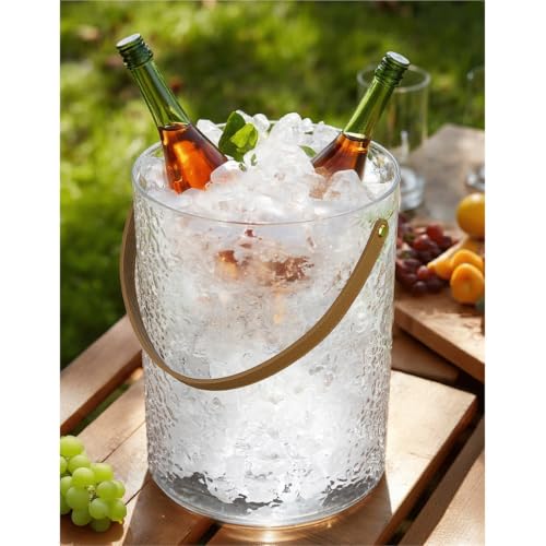 Cubitera para botellas y cubo de champán con estampado glaciar y asa cómoda 5