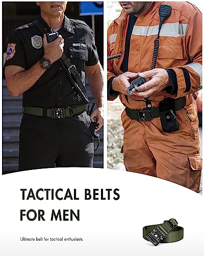 Image of Men's Tactical Belt, Rigger Belt, Utility Nylon Web Waist Work Belt for Men with V-ring Quick-Release Buckle