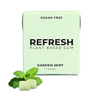 Vista 10 de Refresh Gum, Sin azúcar, natural, xilitol, goma de mascar de larga duración, sabores naturales, ingredientes orgánicos, sin plástico, sin OMG, sin