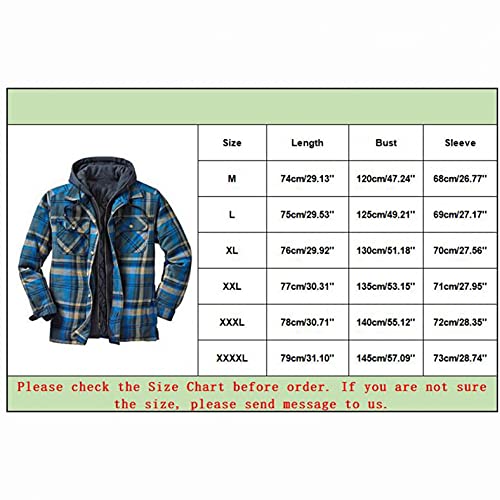 Mens Hooded Flannel Shirts Long Sleeve Jacket American Flag Print Button Down Sweatshirts Comfy Pullover Tops Winter Coats #TOP1