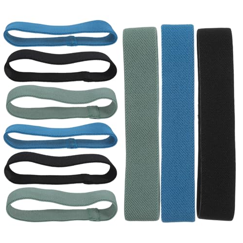 DOITOOL Correas Elásticas para Caja Bento 9 Piezas 25X300 MM en Azul Negro y Verde Banda de Fijación Multiusos para Transporte Viajes Escuela y Oficina Soporte de Sujeción