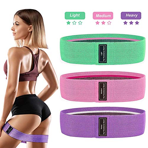 AIXMEET Bandas de Resistencia Set, Bandas Elasticas de Fitness, Banda de Ejercicios de Cadera para la tonificación de Caderas, Bandas Antideslizantes para Fuerza de piernas y glúteos (3 Set)