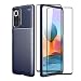 Produktbild GOGME Passend für Xiaomi Redmi Note 10 Pro Hülle + 2 Gehärtetem Glas Bildschirmschutz Speziell, 360 Grad Schock Kratz Stoßfänger Schutzschicht. Blau
